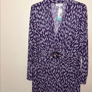 Gilli Long Sleeve Purple and gray patterned Dress